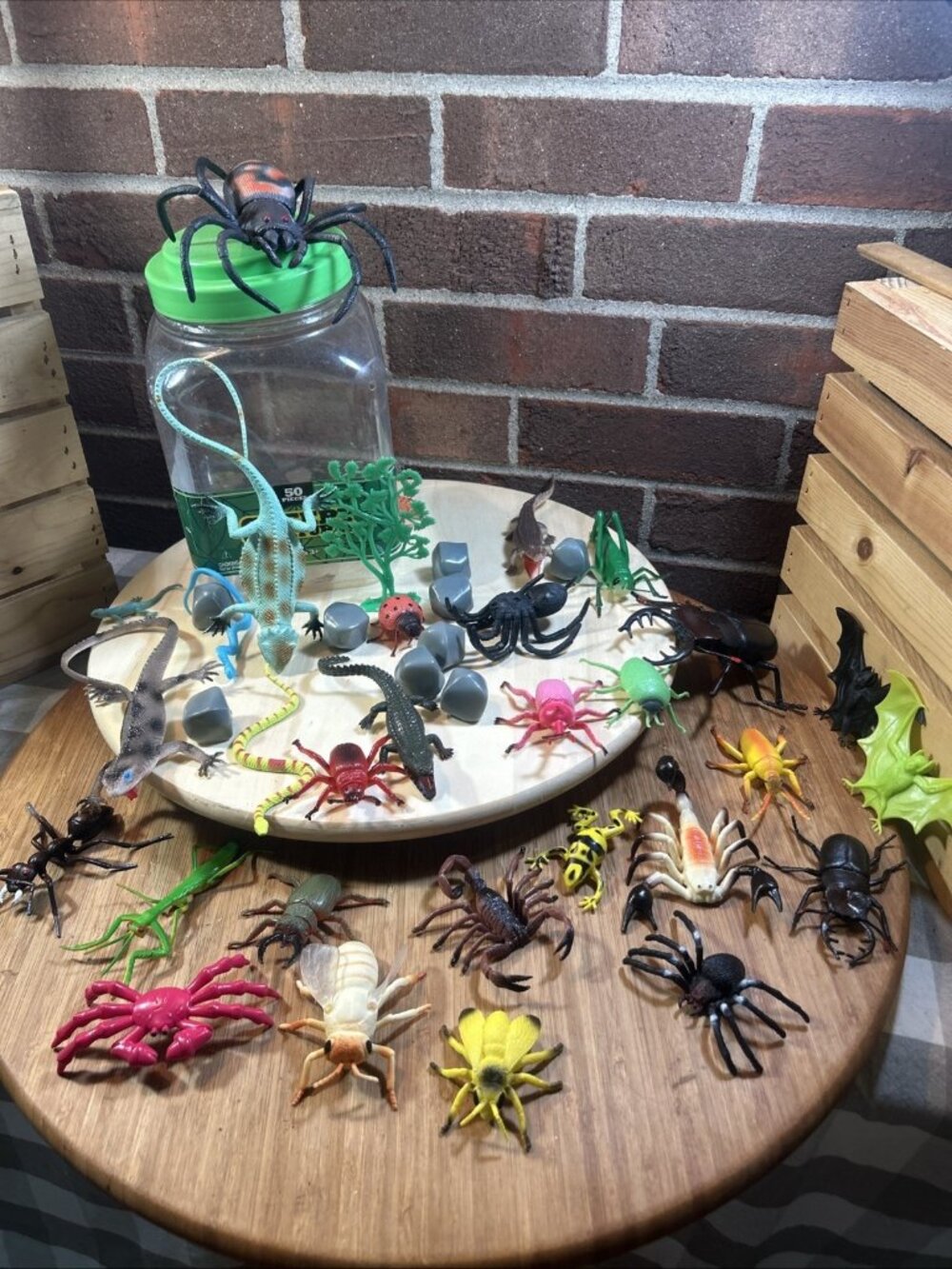 39 Vintage LARGE Rubber Creepy Crawler Critters Lot Bugs Insects Alligator Bats